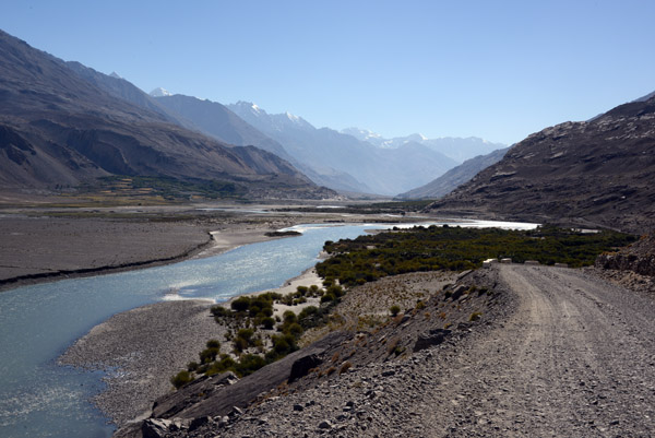 Wakhan Valley road, Tajikistan, along the Panj River