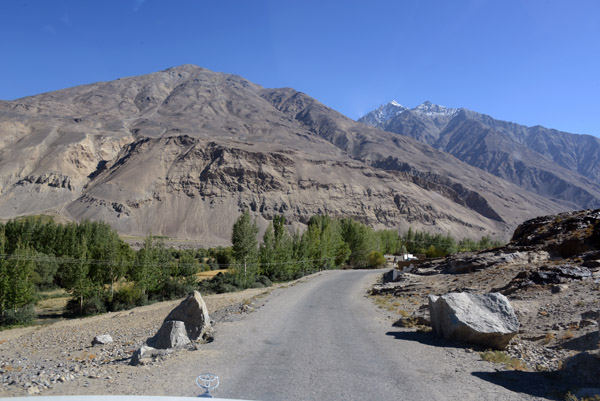 Paved Wakhan Valley highway at Shitharv, Tajikistan