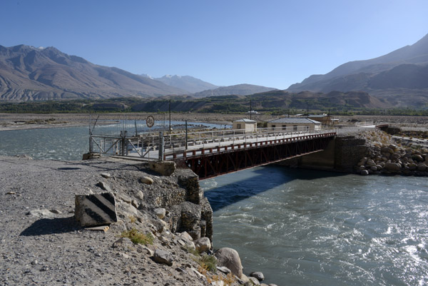 Bridge crossing the Panj River linking Ishkashim, Tajikistan with Eshkashem, Afghanistan - closed, darn!