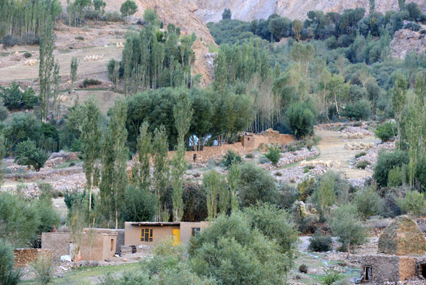 Village with poplar trees, Badakhshan Province, Afghanistan