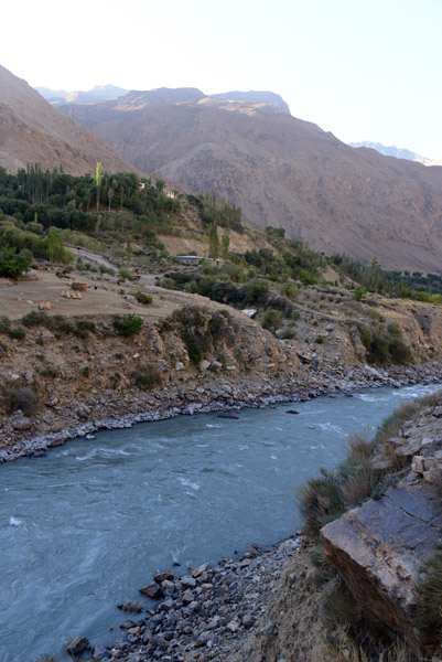 Panj River in shadow