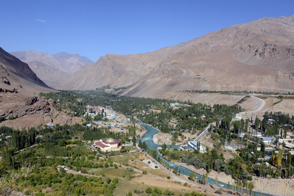 View looking back towards Khorog from the road to the Pamir Botanical Gardens