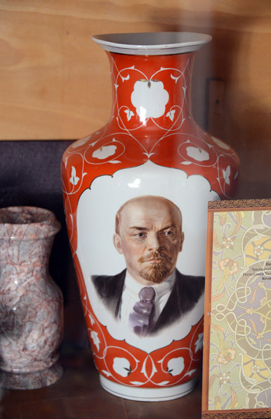 Soviet-era vase with a portrait of Lenin