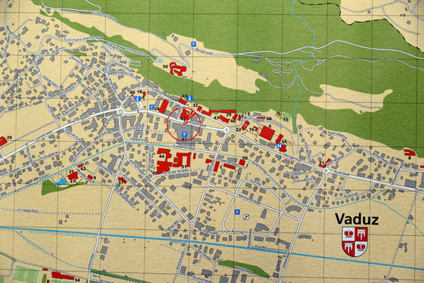 Map of Vaduz, Liechtenstein 
