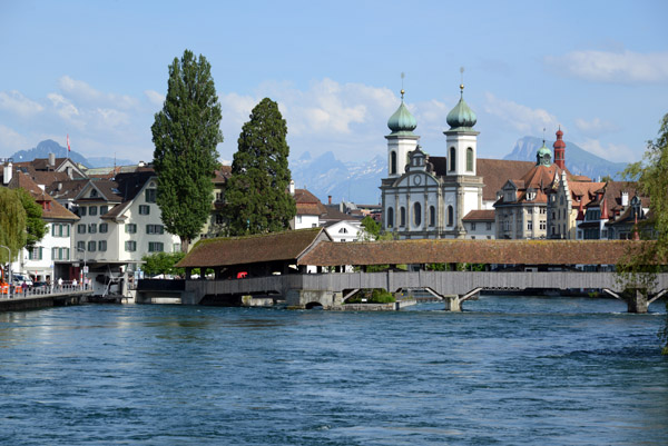 Jesuitenkirche, Reuss River, Spreuerbrcke, Luzern