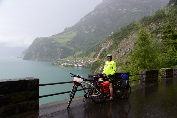Rainy ride, Sisikon, Lake Lucerne