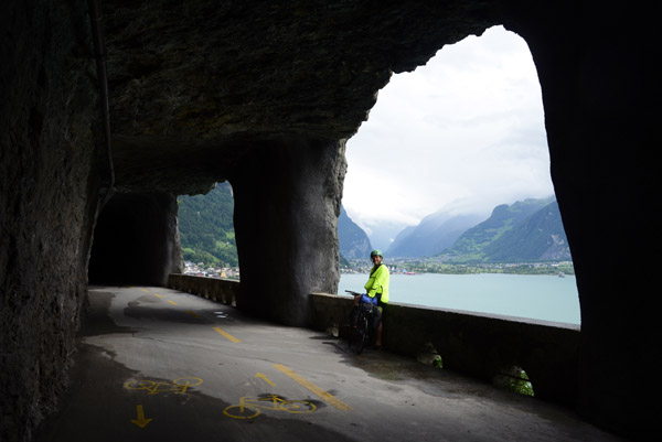 Tunnel with a view of Lake Lucerne, Flelen, Canton Uri