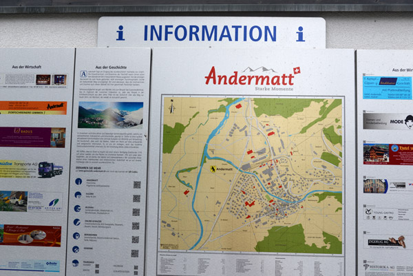 Information board at Andermatt Station