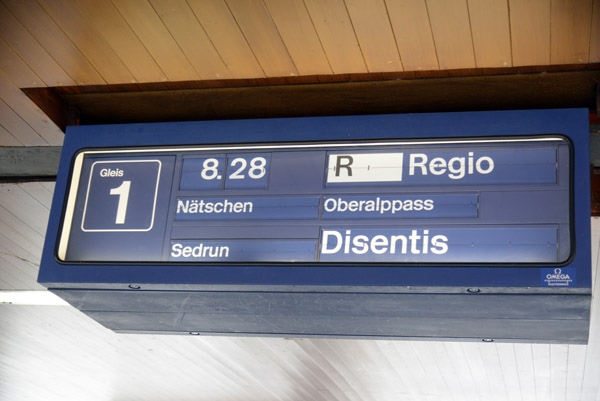 Local train from Andermatt to Disentis via the Oberalppass