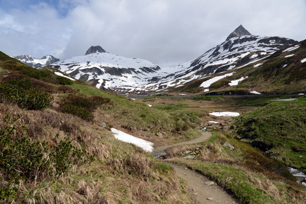 Hiking path from Oberalppass to Lake Toma, Source of the Rhine 