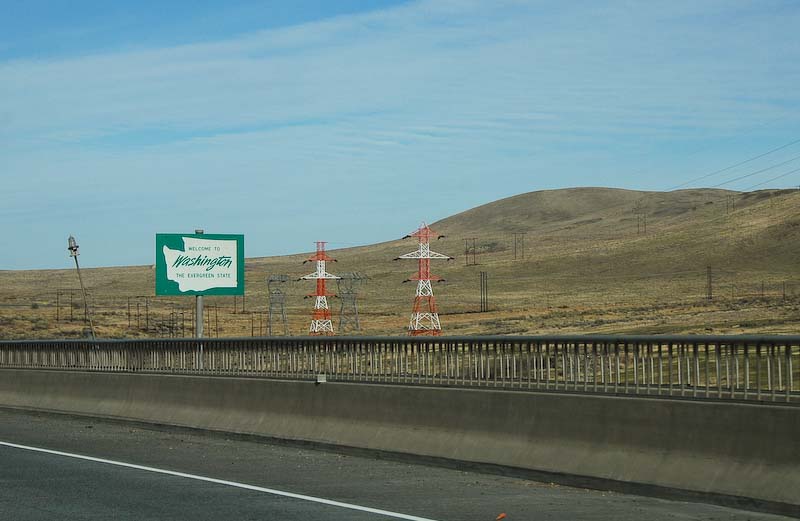 Heading north on Interstate 82 into Washington