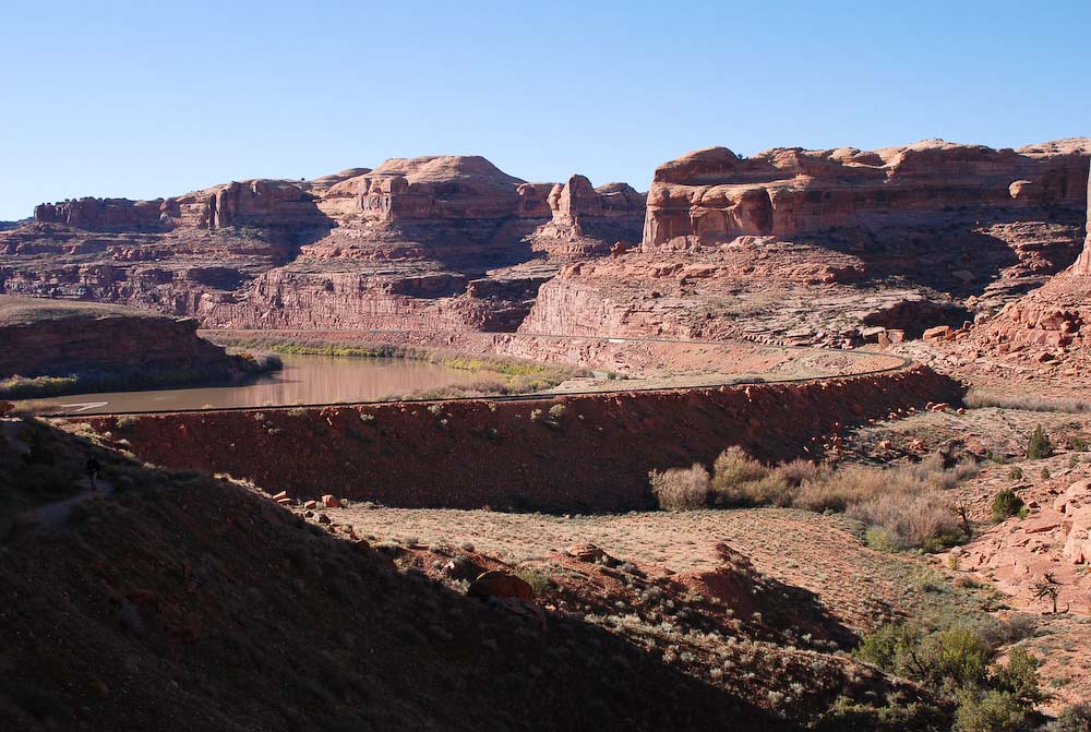 Railroad fill, seen from the Corona Arch Trail