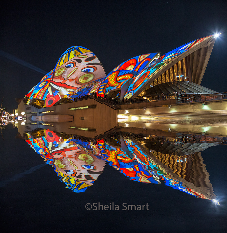 Sydney Opera House with face