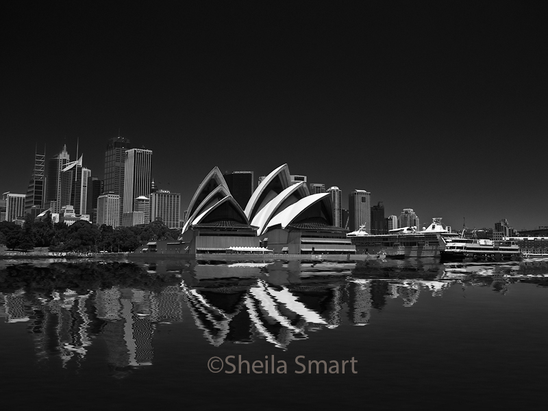 Sydney Harbour in monochrome