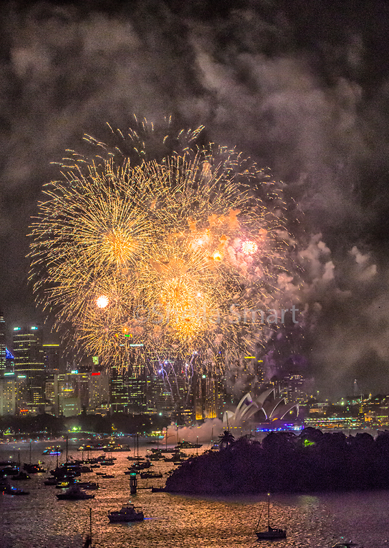 Sydney Opera House with fireworks 