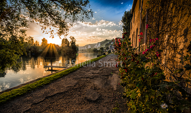 The Seine at Les Andelys at sunset