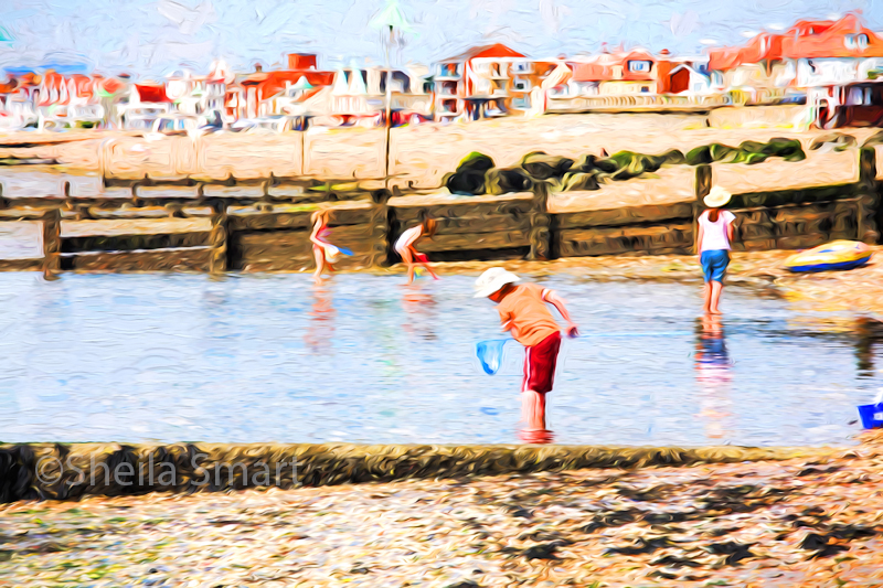 Boy fishing at Southend