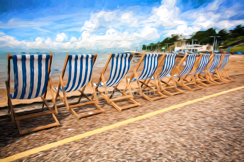 Empty deckchairs at Southend on Sea