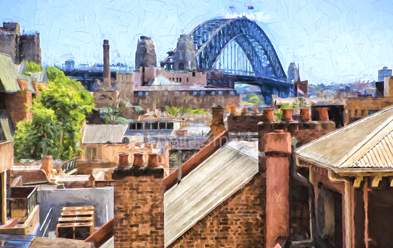 Sydney Harbour Bridge from Rocks - impressionist version
