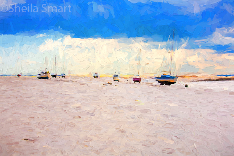 High and dry - yachts moored in the Thames Esuary