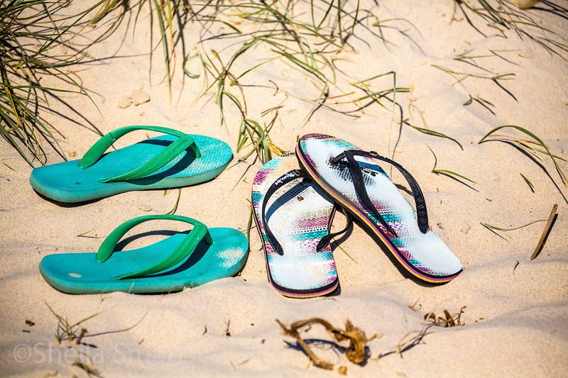 Thongs on beach