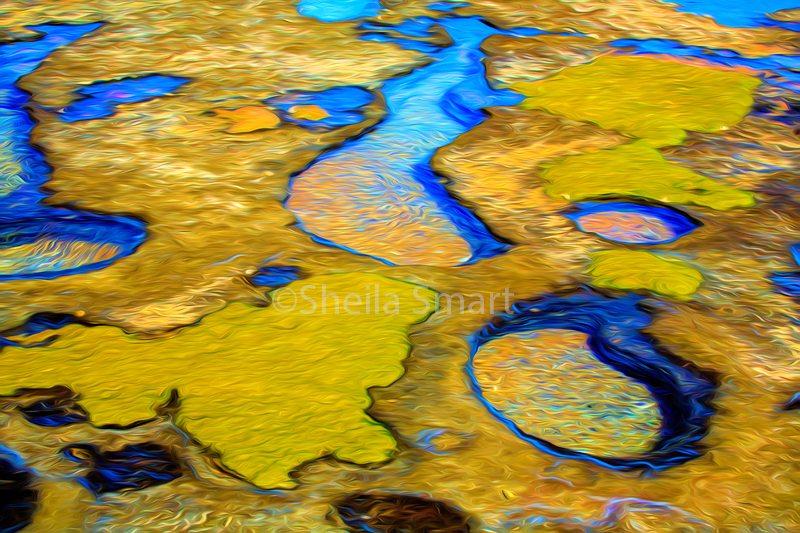 Rock shelf pools abstract