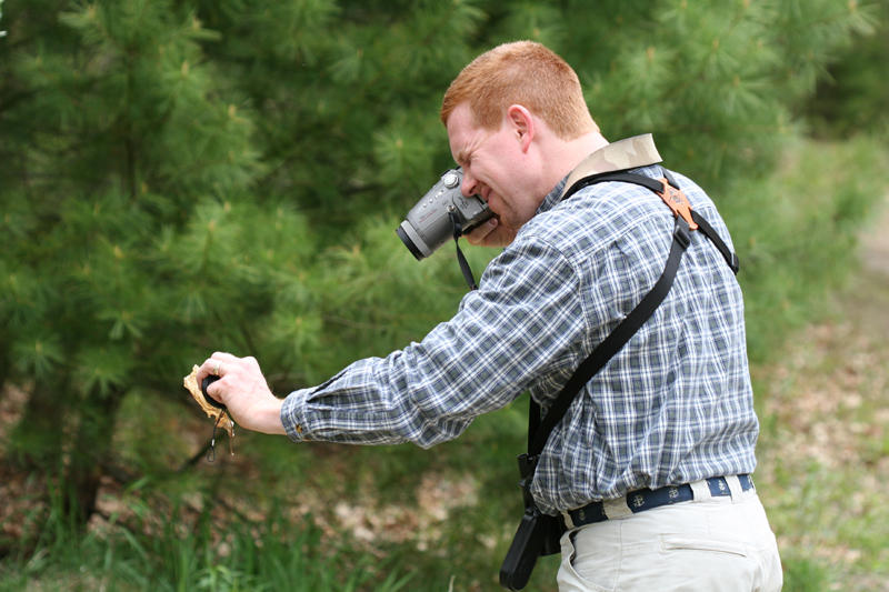 Tom with a cooperative lintneri on a leaf.