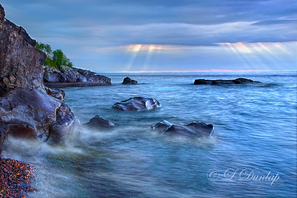** 70.1 - Temperance:  Lake Superior, Blue Dawn With Rocks  