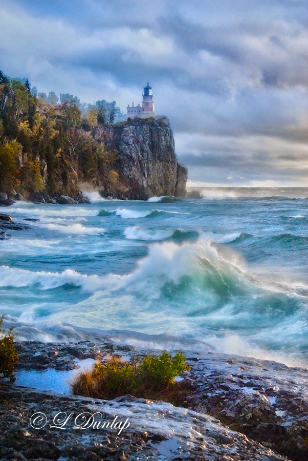 44.43 - Split Rock Lighthouse In A Stormy Autumn Gale 