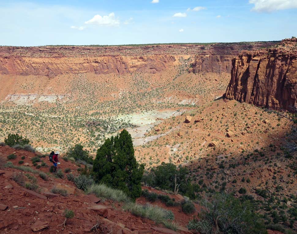 Descent into Happy Canyon on an old mining track