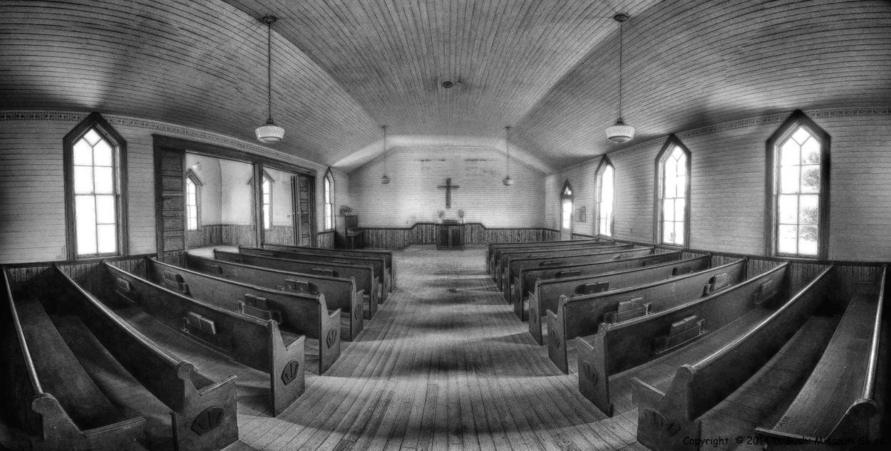 Mount Zion Church Interior (B&W)
