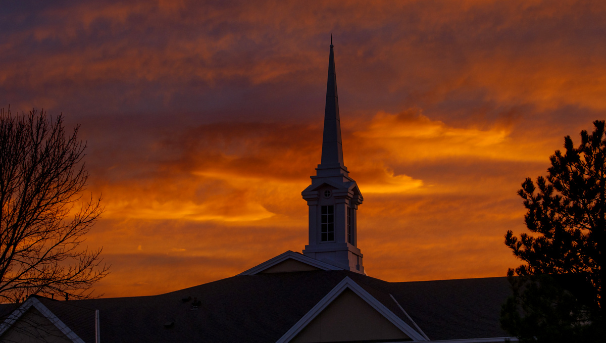 Sunset over Mormon Church
