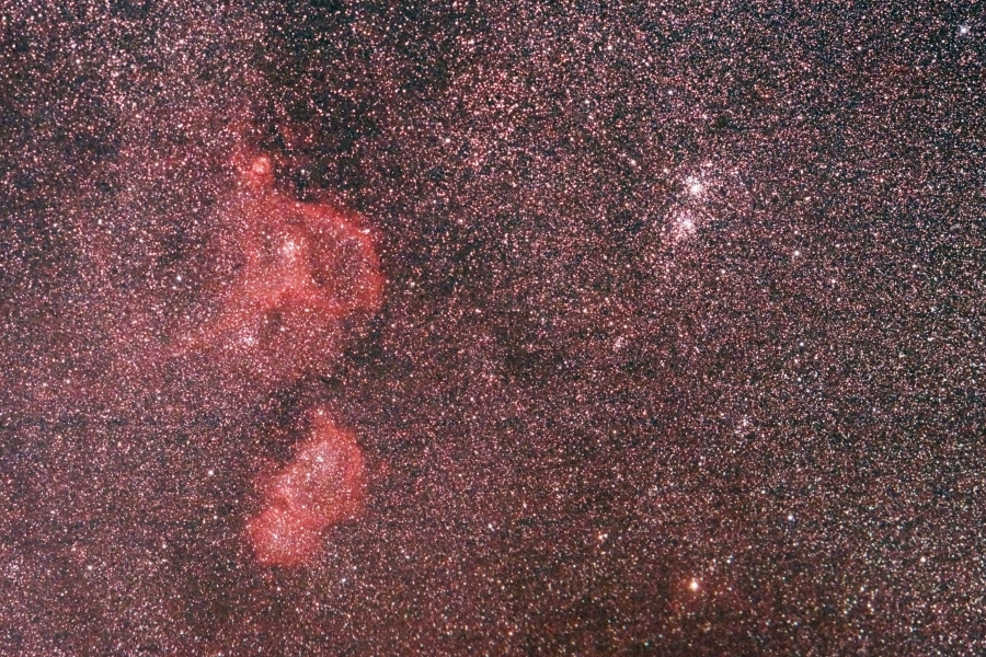 The Heart and Soul nebulae, IC 1805 and IC 1848, in Cassiopeia