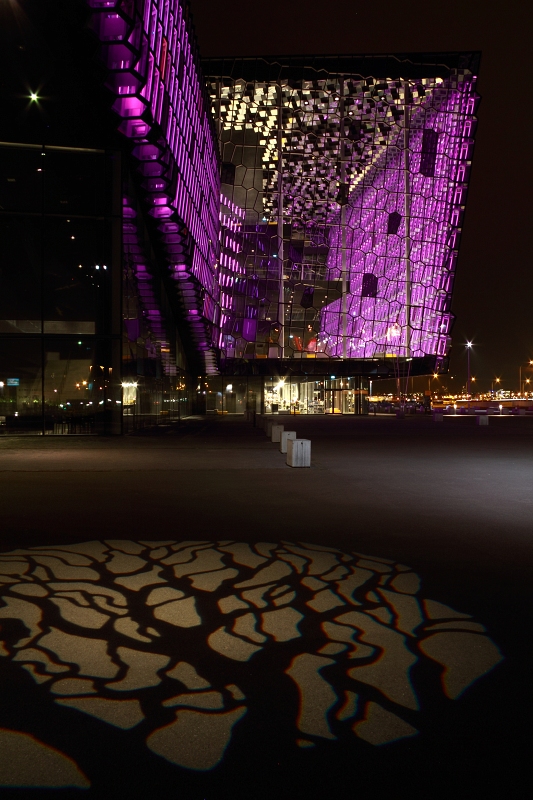 Harpa concert hall by night