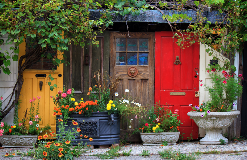 colourful doors, Elora