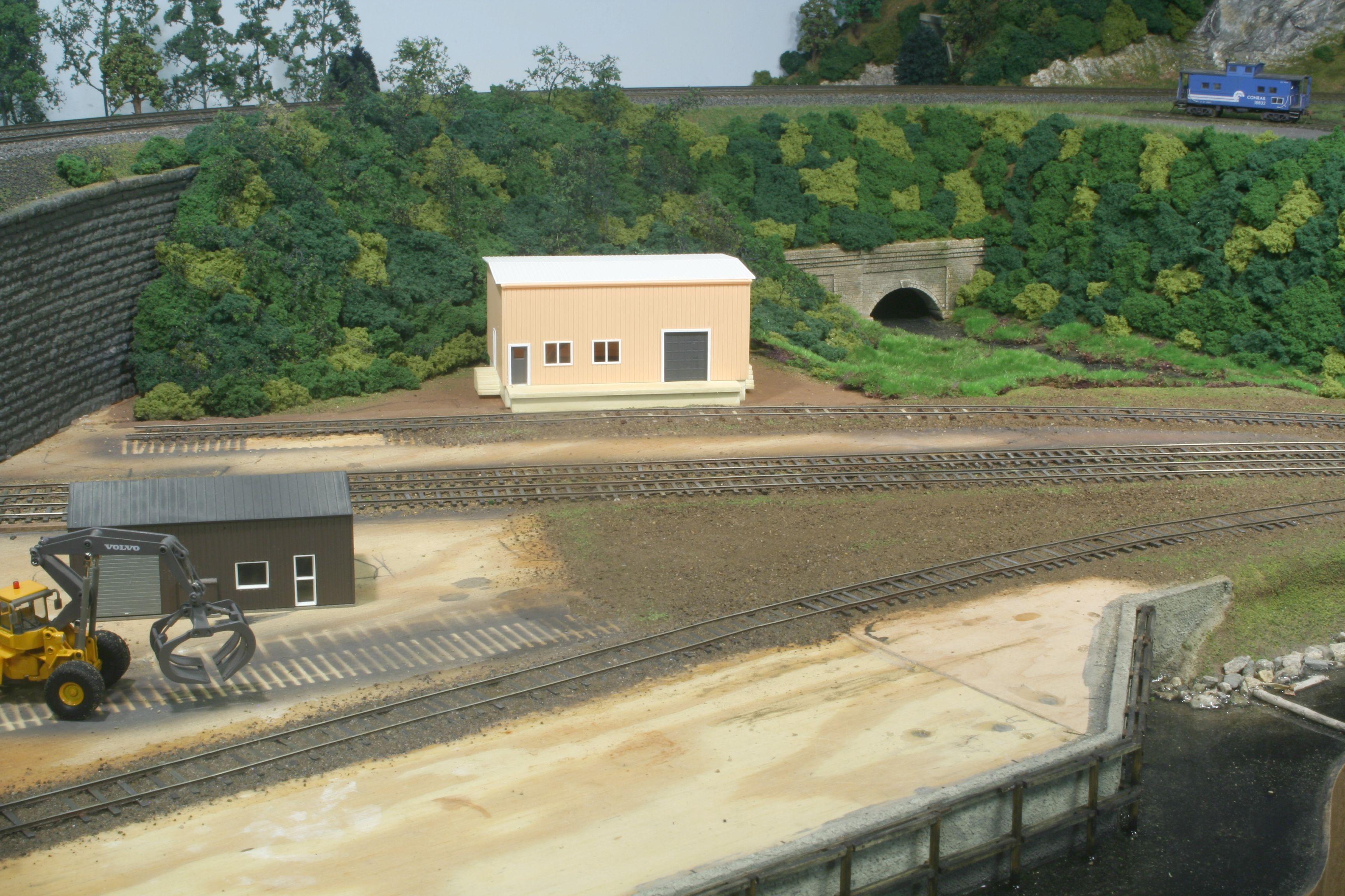 Sidings spiked, dirt balasted at Port of Erin (Mid-City Scrap & PA-Crcyc)