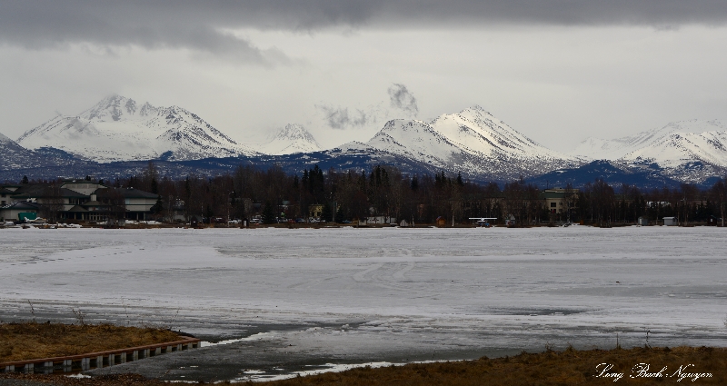 Lake Hood Seaplane base, Flatop mountain, Chugach Mountain, Anchorage, AK  