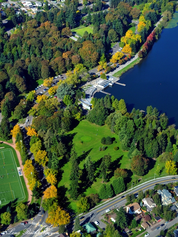 fall colors over Greenlake, Seattle, Washington 