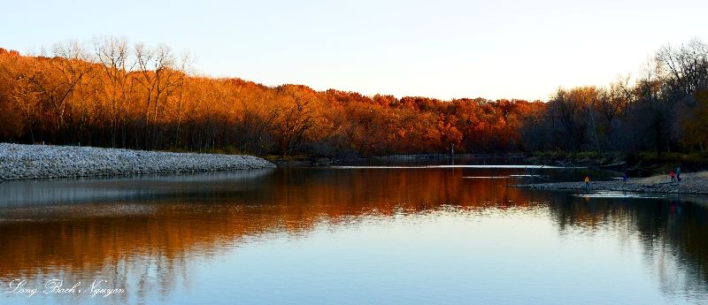 sunset on Iowa River, Lincoln, Iowa 