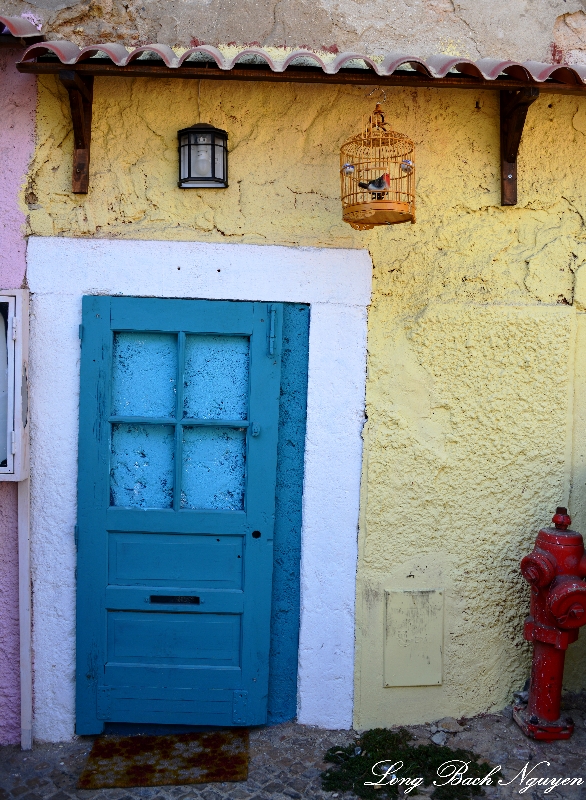 blue door Lisbon Portugal 