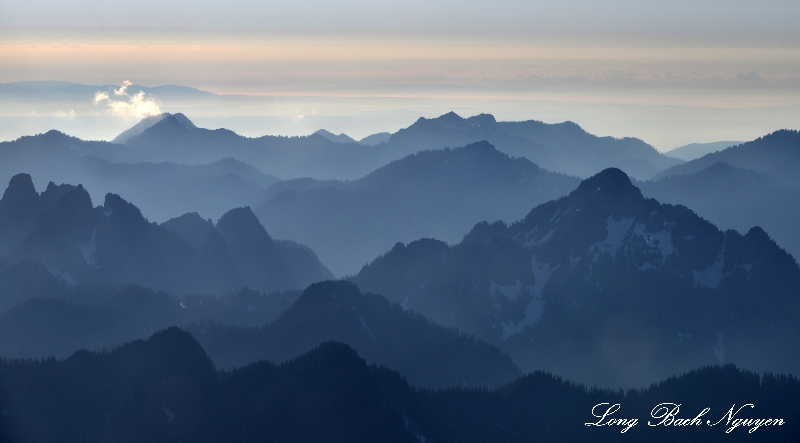 Early Evening over Cascade Mountains, Washington  