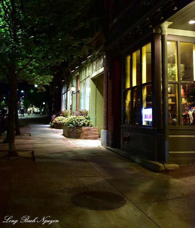 Sidewalk on College Street, Burlington, Vermont  