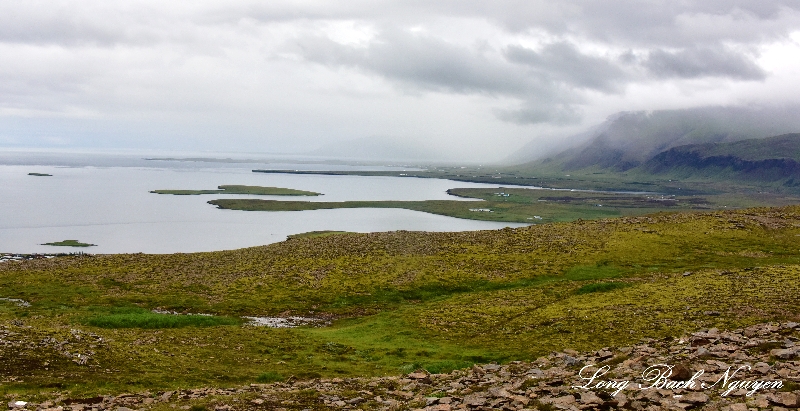 View from Ulfarsfell Point Kollafjordour Iceland  