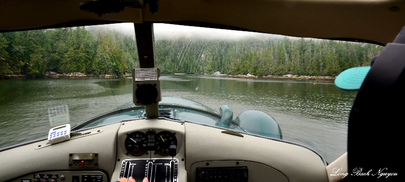 Landing Beaver Floatplane in Vernon Bay Vancouver Island Canada  