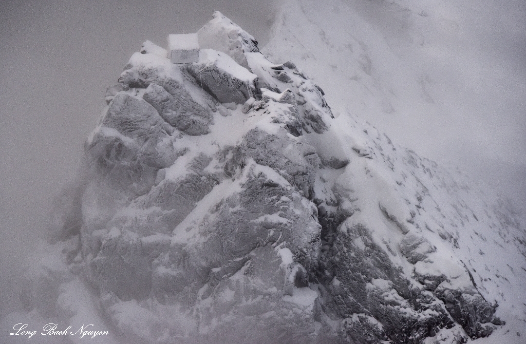Three Fingers Lookout in Fog Cascade Mountains 2014  