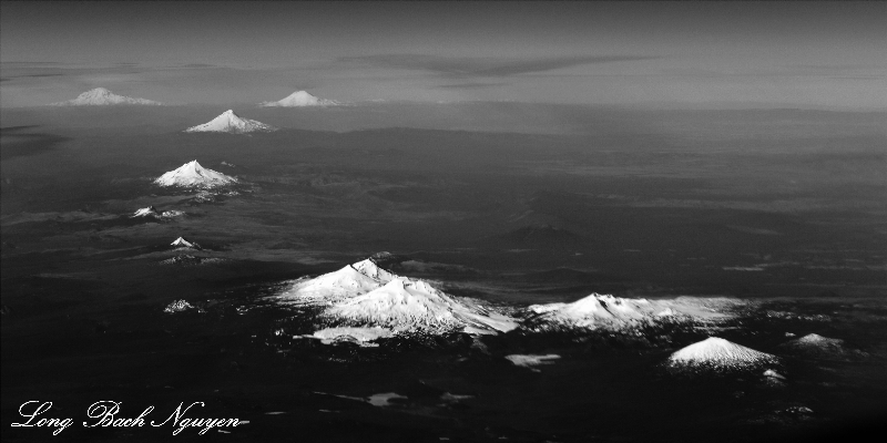 Mt Bachelor, Three Sisters, Mount Jefferson, Mount Hood, Mt Adams, Mount Rainier