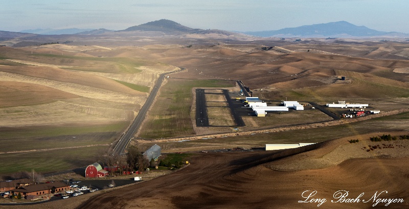 Colfax Airport, Port of Whitman Business Air Center, Rebel Flat Creek, The Palouse Hills, Washington State 