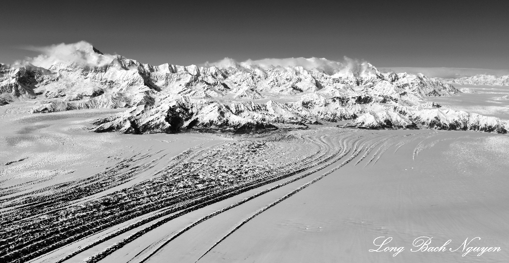Malaspina Glacier, Mt St Elias, Agassiz Glacier, Seward Glacier, Wrangell-St Elias National Park, Alaska