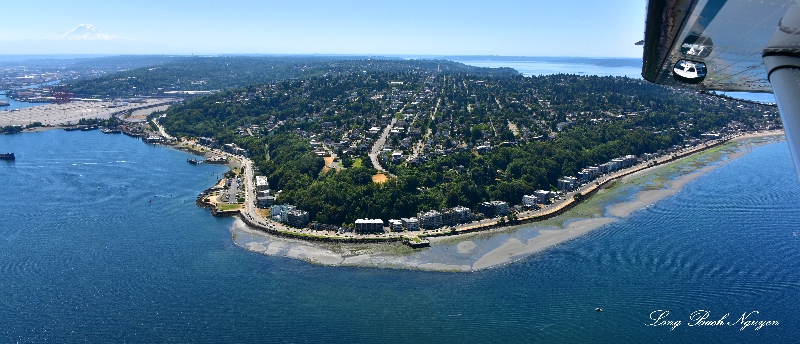 Low Tide over Duwamish Head, Alki Beach, West Seattle, Mount Rainier, Washington  