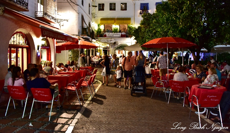 Evening in Orange Square, Marbella, Spain   